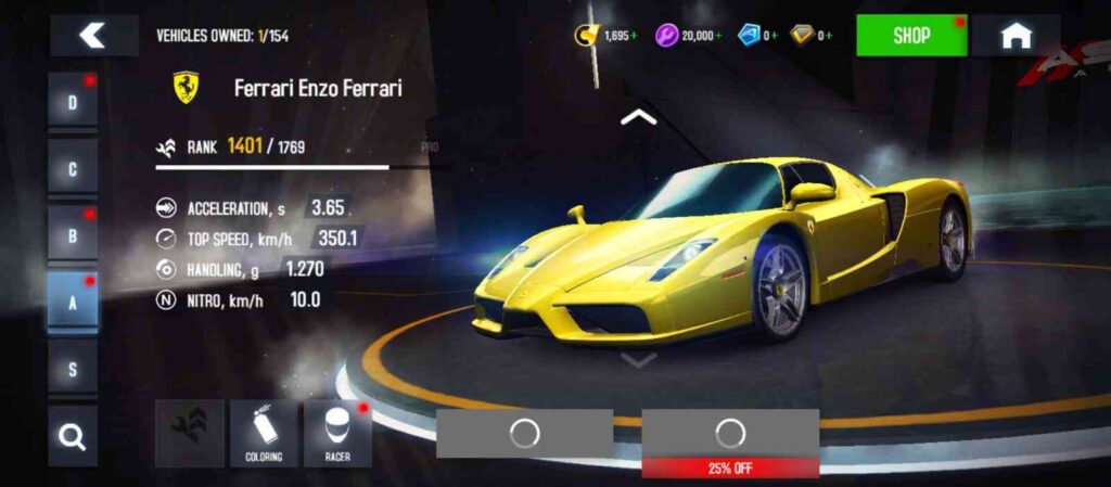 Ferrari Enzo in Asphalt8 Game