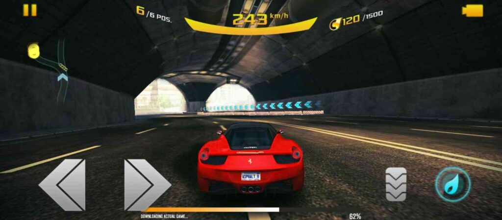 Car in Tunnel During Race in Asphalt8