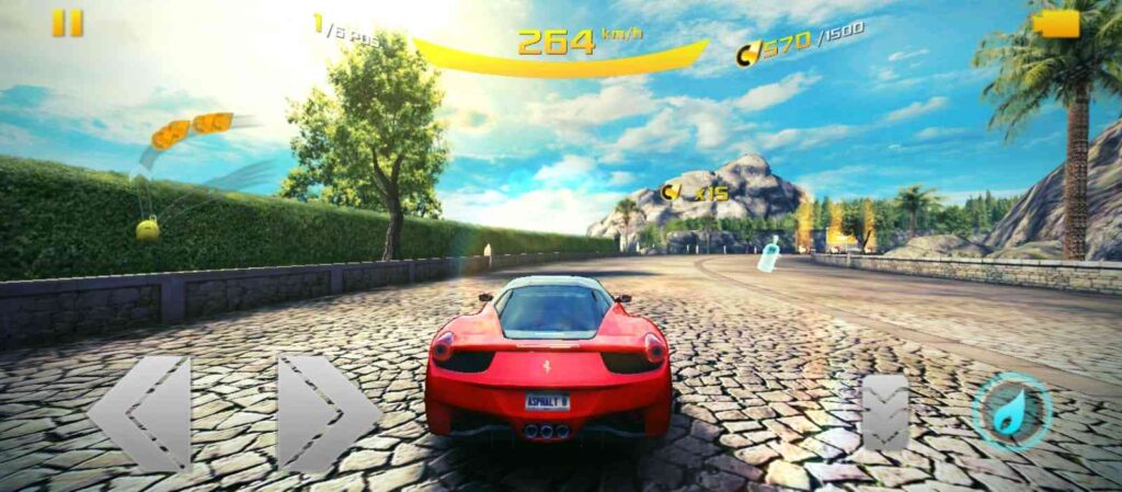 Car on Racing Track in Asphalt8 Game